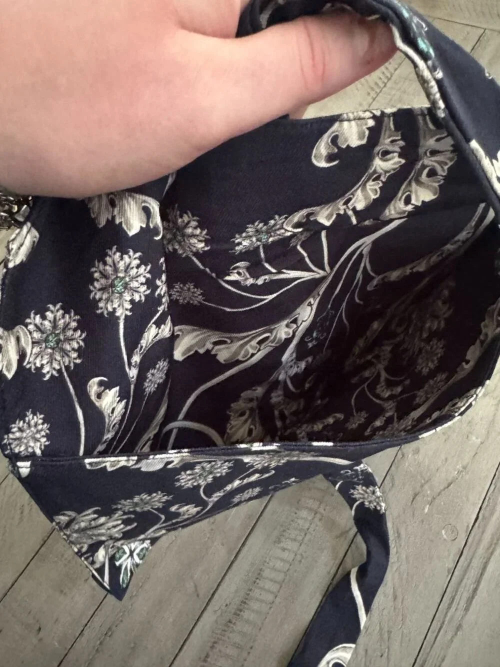 Agua by Agua Bendita Lily of the Valley Pouch Green Black Floral
